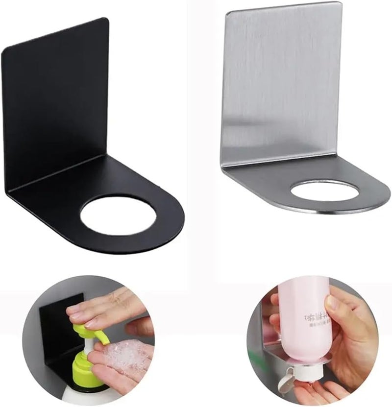 Large Silver Wall Mounted Soap Bottle Holder Shower Gel Dispenser Stainless Steel - Image 3